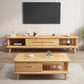 Modern Wood TV Media Stand 12" W Open Shelving TV Stand with Drawers