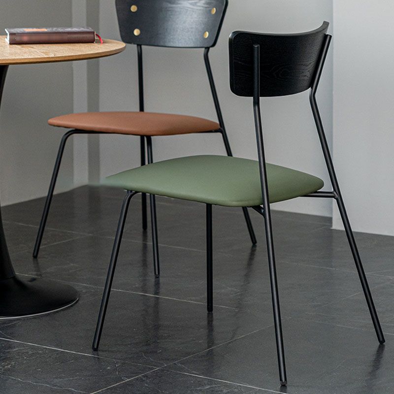 Industrial Style Open Back Side Chair Faux Leather Side Chair Clearhalo 'Dining Chairs' 'Dining Tables & Seating' 'dining_chair' 'furn' 'furn_dining_chair' 'Furniture' 'furniture_dining_chair' 'Kitchen & Dining Furniture' 1200x1200_a2fcc762-252e-4223-b787-94c6e1dc2b95