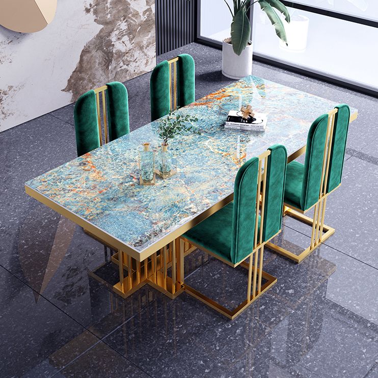 Metal Traditional Luxury Rectangle Dining Table Sintered Stone Top Table with Trestle Clearhalo ' dining_table' 'Dining Tables & Seating' 'Dining Tables' 'furn' 'furn_dining_table' 'Furniture' 'furniture_dining_table' 'Kitchen & Dining Furniture' 'kitchen&dining_furn' 'kitchen' 'kitchen_dining_table' 1200x1200_a2fd0a1a-8713-4b50-9147-5f8d9129feab