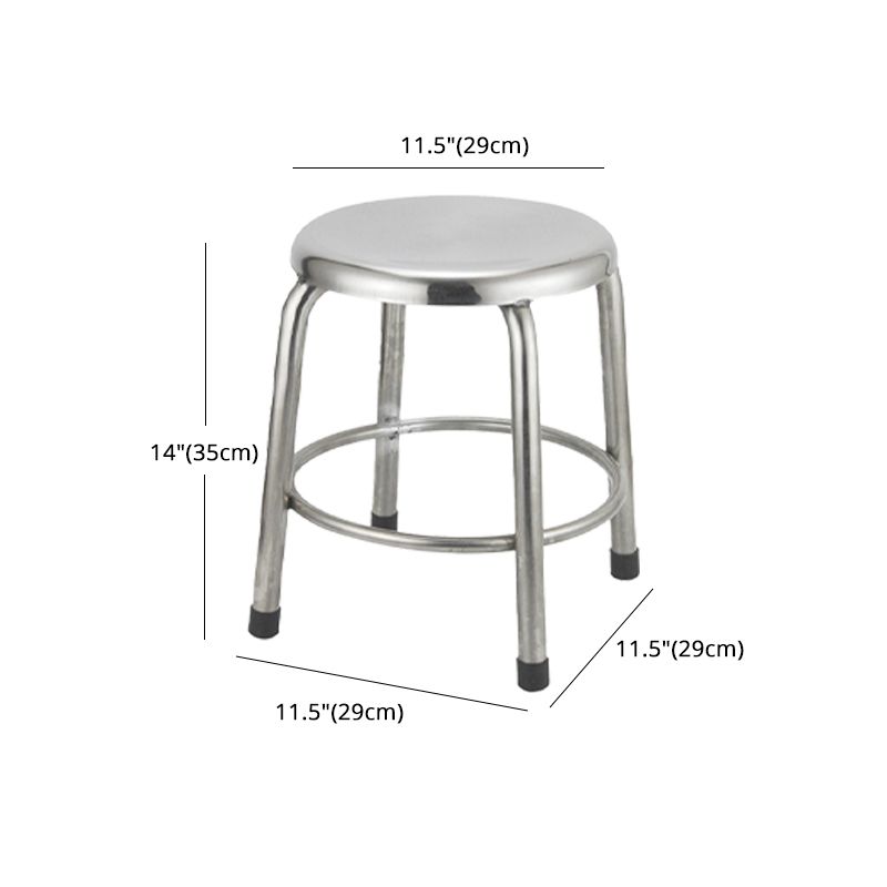 Industrial Style Stainless Steel Bar-stool Round Seat Counter Stool for Kitchen Clearhalo 'Bar Furniture' 'Bar Stools' 'bar_stools' 'furn' 'furn_bar_stools' 'furniture_bar_stools' 'Kitchen & Dining Furniture' 'kitchen&dining_furn' 'kitchen' 'kitchen_furn' Furniture' 1200x1200_a2fdf8a1-1ecb-4f30-8bc9-24bcc2257880