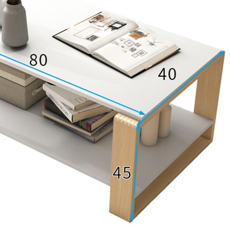 Tavolino da caffè rettangolare a slitta in legno artificiale o tavolino moderno