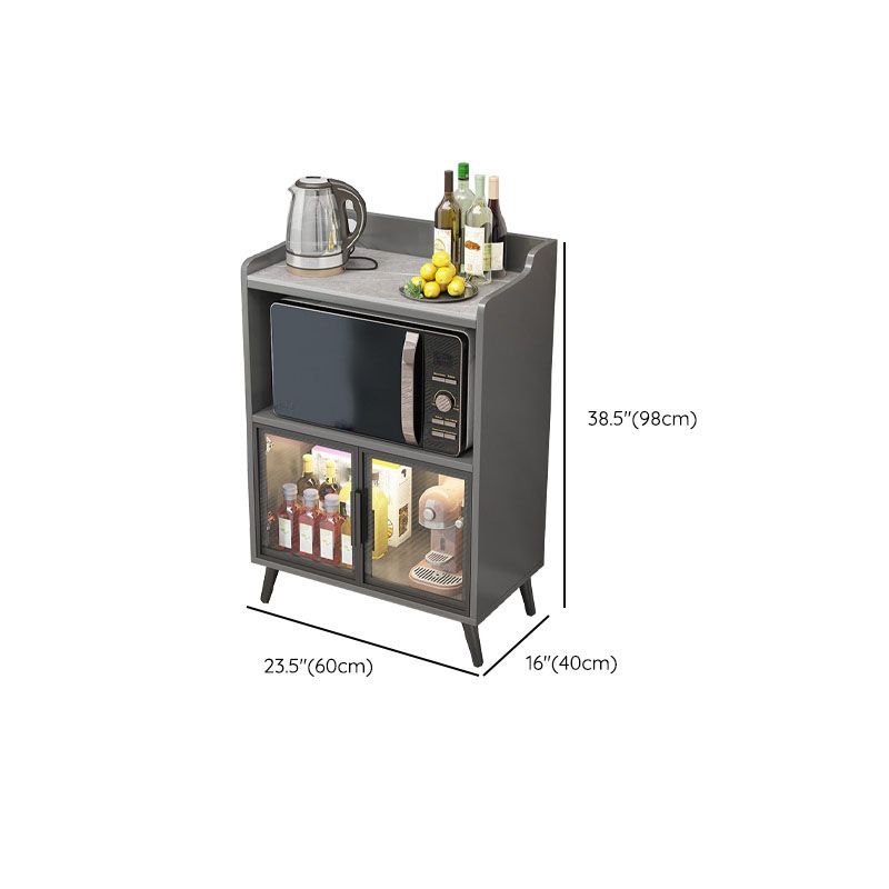 Server da pranzo in pietra glam Sideboard interno grigio con porte di vetro