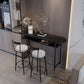 1/3 Pieces Glam Rectangle Sintered Stone Top Counter Table with High Stools