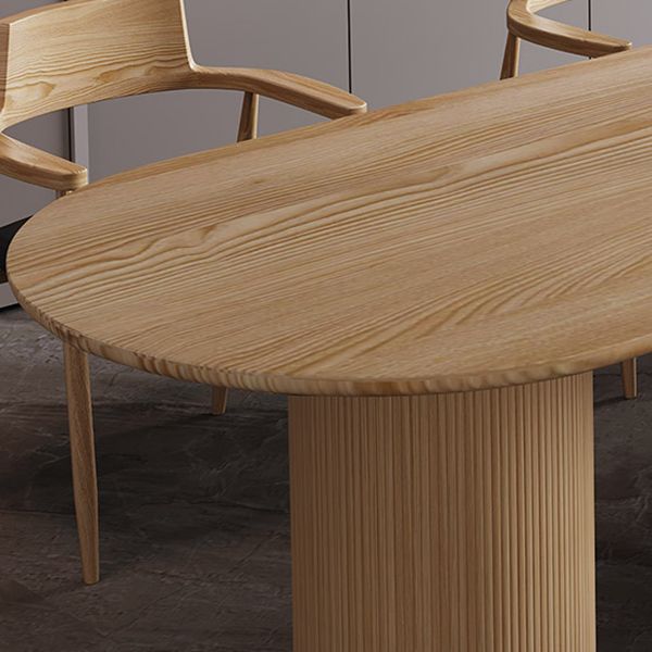 Simple Style Home Solid Wood Dining Table Freeform Shape Table with Double Pedestal Base Clearhalo ' dining_table' 'Dining Tables & Seating' 'Dining Tables' 'furn' 'furn_dining_table' 'Furniture' 'furniture_dining_table' 'Kitchen & Dining Furniture' 'kitchen&dining_furn' 'kitchen' 'kitchen_dining_table' 1200x1200_a2fe9054-3d16-4474-9873-113a2bb91b68