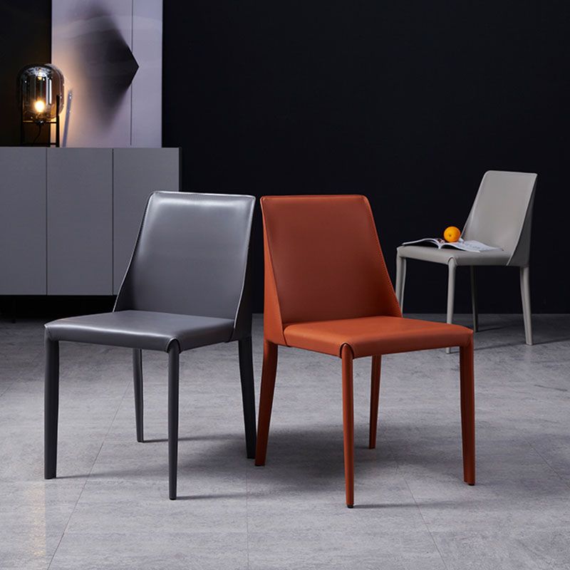 Saddle Leather Designer Style Home Side Chair Parsons Matte Finish Dining Chair (Set of 2) Clearhalo ' kitchen&dining_furn' 'Dining Chairs' 'Dining Tables & Seating' 'dining_chair' 'furn' 'furn_dining_chair' 'Furniture' 'furniture_dining_chair' 'Kitchen & Dining Furniture' 'kitchen' 1200x1200_a2fec56a-9391-4b22-978b-914da39bc025