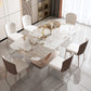 Glam Stone Rectangle Dining Table Metal Base for Dining Room Clearhalo 'Dining Tables & Seating' 'Dining Tables' 'dining_table' 'furn' 'furn_dining_table' 'Furniture' 'Kitchen & Dining Furniture' 1200x1200_a30090ae-3d64-4f0f-b60c-8b2de6678c4c