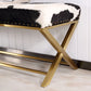 Glam Upholstered Bedroom Bench, Foam Filled Seating Bench with Metal Legs Clearhalo 'Benches' 'Chairs & Seating' 'furn' 'furn_benches' 'Furniture' 'Living Room Furniture' 1200x1200_a300b28a-8b9b-4976-8c97-d81ddfe6aa86