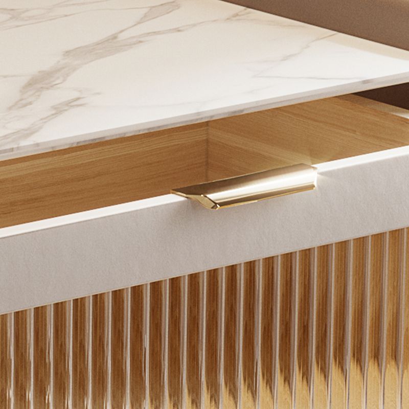 2 Schubladen Glamakzent Tisch Nachttest antikes Finishbett Nachttisch