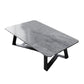 Rectangular Slate with Metal Cross Base Glam Style Coffee Table