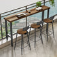 Modern Marble Bar Table with Rectangle Table Top Black Trestle Table - 42" H, Only Table Clearhalo 'Bar Furniture' 'Bar Tables' 'bar_tables' 'furn' 'furn_bar_tables' 'Furniture' 'furniture_bar_tables' 'Kitchen & Dining Furniture' 1200x1200_a304a37f-4460-4696-bfc9-74d41e691c09