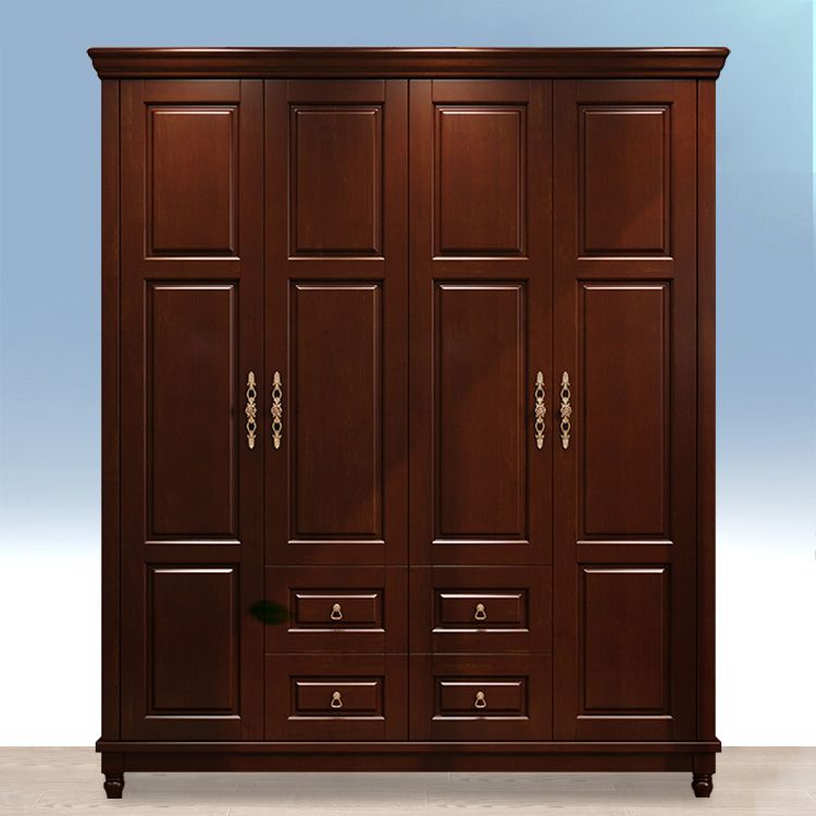 Rubberwood Cabinet with Drawers French Country Wardrobe for Home Clearhalo 'Armoires & Wardrobes' 'armoires_wardrobes' 'Bedroom Furniture' 'furn' 'furn_armoires_wardrobes' 'Furniture' 1200x1200_a3050b66-9fc0-4ad4-b97d-35802accadb0
