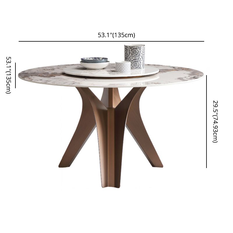 Nordic Sintered Stone Table Set of 5/7 with Rotatable Round Table Dining Set with Leather Chairs Clearhalo 'Dining Room Sets' 'Dining Tables & Seating' 'dining_room_set' 'furn' 'furn_dining_room_set' 'Furniture' 'furniture_dining_room_set' 'Kitchen & Dining Furniture' 'kitchen&dining_furn' 'kitchen' 1200x1200_a305e1dd-1d82-4e1d-9c1a-758a7db6d343