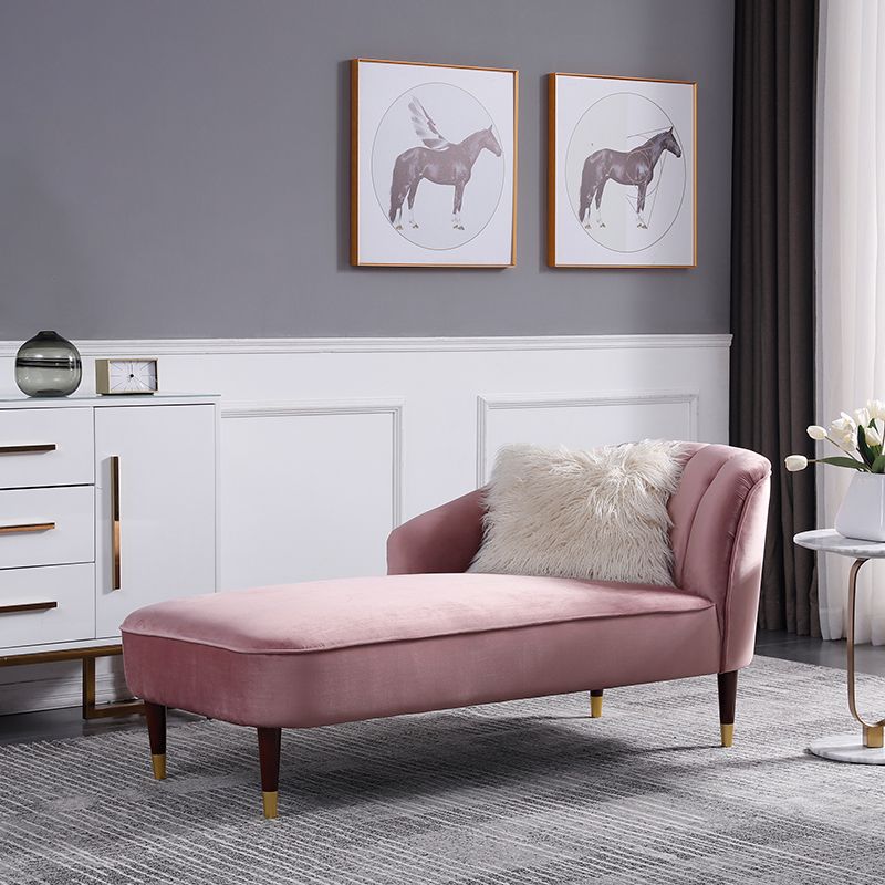 Wood One Armed Glam Chaise Rolled Arms with Legs for Living Room Clearhalo 'Chairs & Seating' 'Chaise Lounge' 'chaise_lounge' 'furn' 'furn_chaise_lounge' 'Furniture' 'Living Room Furniture' 1200x1200_a3068576-b223-4d26-bc24-2732facb0def