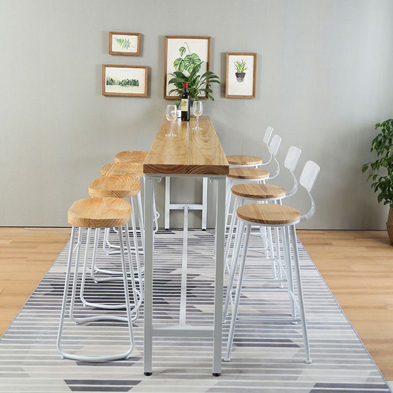 Tavolo da pub contemporaneo con cavalletto bianco naturale naturale tavolo da bistrot top