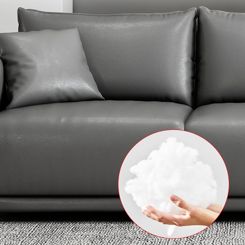 Divano in pelle finta a 3 posti minimalista di divano posteriore sciolto