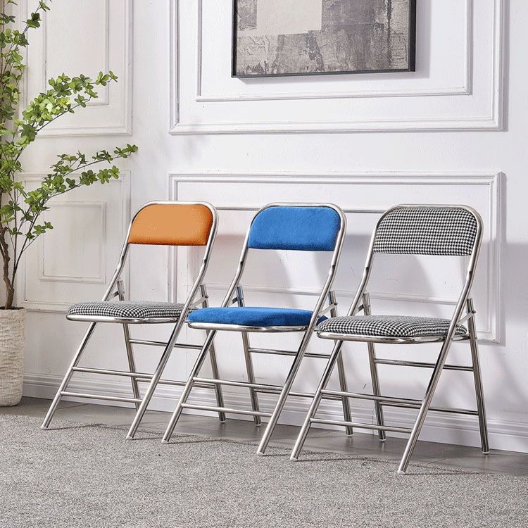 Moderne stalen bureaustoel met mid achterkant en lederen thuisbureau stoel