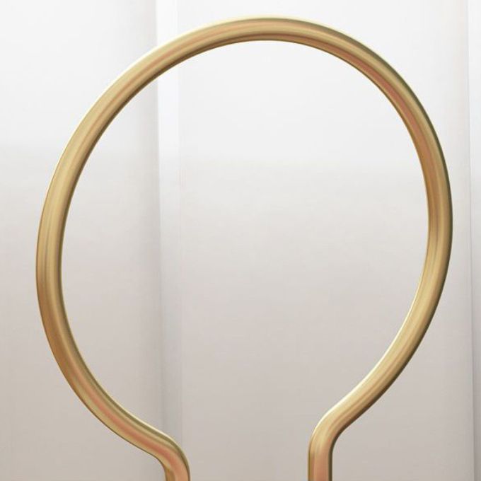 Sedia laterale in stile glam in metallo aperto sedia da pranzo con gambe dorate