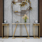 Modern Iron Console Sofa Table Rectangle Marble Console Accent Table for Hall