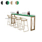 Glam Style Bar-height Table Metal Base Bistro Pub Table with Double Pedestal Clearhalo 'Bar Furniture' 'Bar Tables' 'bar_tables' 'furn' 'furn_bar_tables' 'Furniture' 'Kitchen & Dining Furniture' 1200x1200_a30ddcfd-4464-487e-ae03-e993ac021129