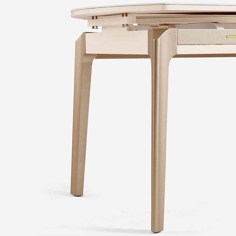 Extendable Round Dining Table Solid Wood 4 Legs Dining Table for Dining Room Clearhalo 'Dining Tables & Seating' 'Dining Tables' 'dining_table' 'furn' 'furn_dining_table' 'Furniture' 'Kitchen & Dining Furniture' 1200x1200_a30ea5bb-241c-4d98-ad1e-f158b7b6a602