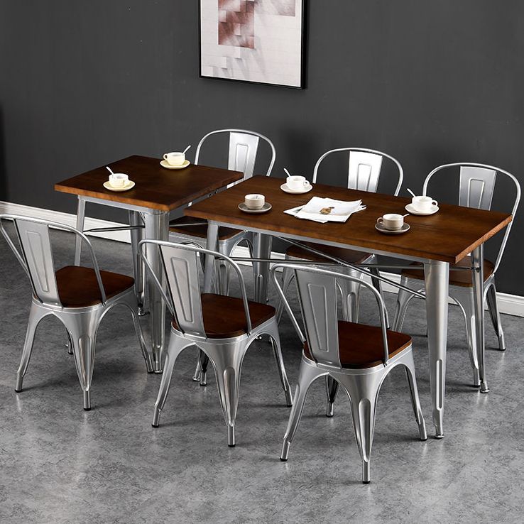 Industrial Style Solid Wood Top Dining Table Brown Table with Metal Base for Dinning Room Clearhalo ' dining_table' 'Dining Tables & Seating' 'Dining Tables' 'furn' 'furn_dining_table' 'Furniture' 'furniture_dining_table' 'Kitchen & Dining Furniture' 'kitchen&dining_furn' 'kitchen' 'kitchen_dining_table' 1200x1200_a3118189-7133-4192-8683-6d8a69b08268