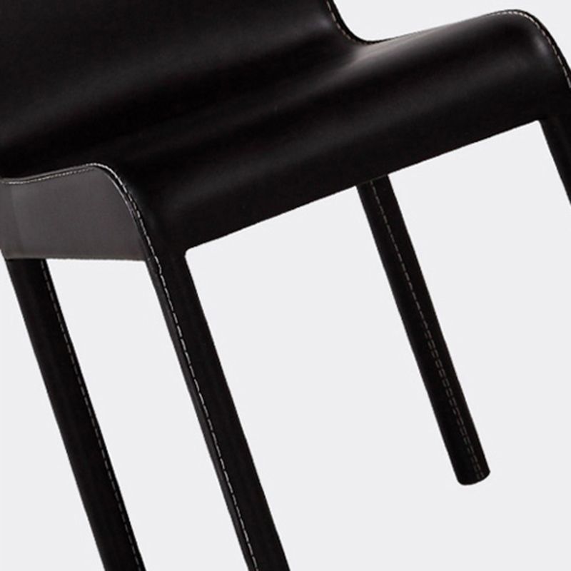 Contemporary Style Leather Dining Chairs Solid Back Armless Side Chair for Home Use (Set of 2) Clearhalo ' kitchen&dining_furn' 'Dining Chairs' 'Dining Tables & Seating' 'dining_chair' 'furn' 'furn_dining_chair' 'Furniture' 'furniture_dining_chair' 'Kitchen & Dining Furniture' 'kitchen' 1200x1200_a311ac35-040b-4687-a6fd-efc4f0f99643