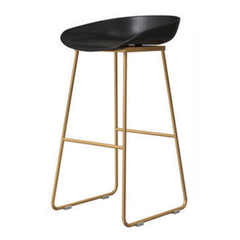 Tabouret de comptoir de dossier moderne, tabouret de Bar de café en fer avec siège en acrylique