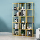 Glam Metal Open Back Bookcase Standard Bookshelf with Shelves