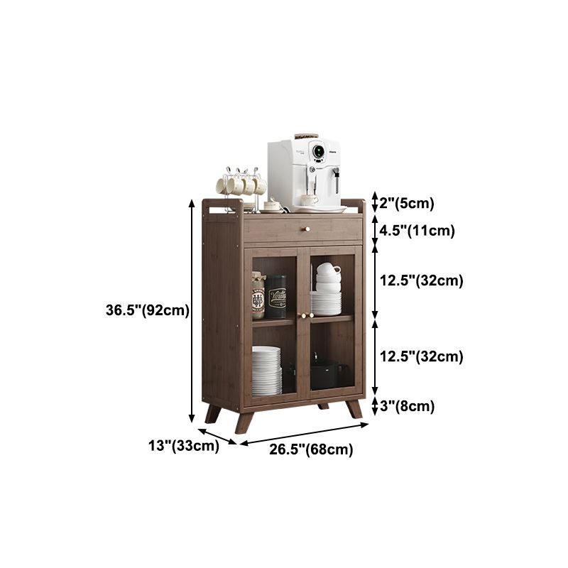Sideboard moderna in colore browntea di sala da pranzo in legno con porte per soggiorno
