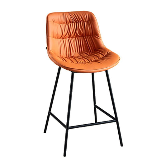 Modern Faux Leather Counter Stool Low Back Bar Stool with Footrest Clearhalo 'Bar Furniture' 'Bar Stools' 'bar_stools' 'furn' 'furn_bar_stools' 'Furniture' 'Kitchen & Dining Furniture' 1200x1200_a318ac31-304b-48e0-babc-8fae65afb242