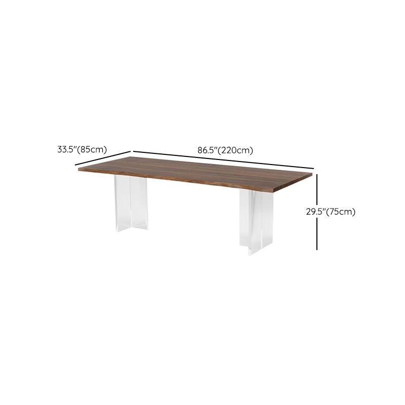 Brown Solid Wood Top Dining Table Rectangle Kitchen Dinette Table Clearhalo 'Dining Tables & Seating' 'Dining Tables' 'dining_table' 'furn' 'furn_dining_table' 'Furniture' 'Kitchen & Dining Furniture' 1200x1200_a31986f7-1589-4130-927e-aab8119edeb7