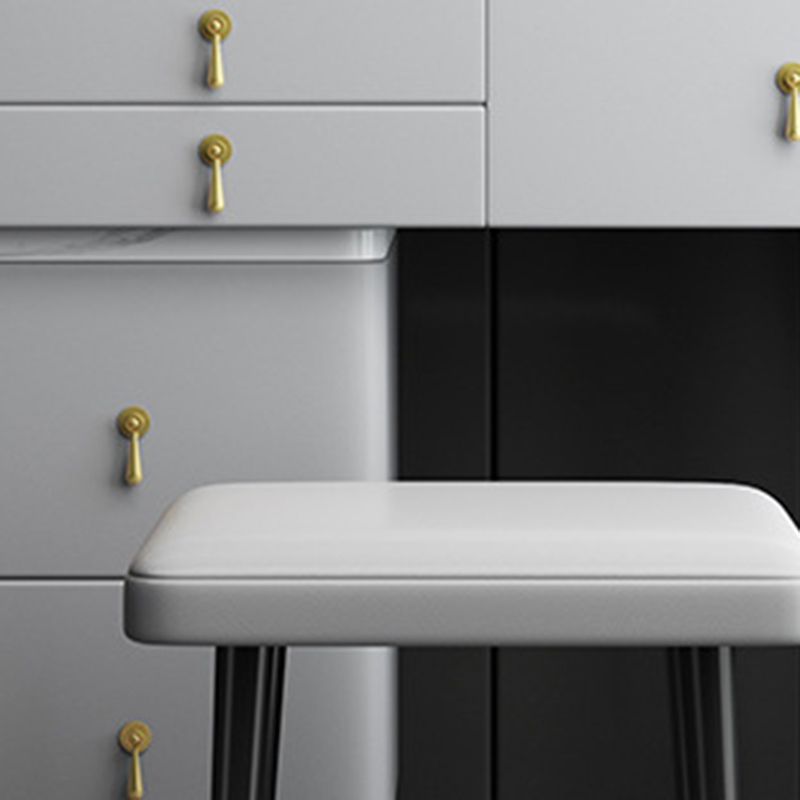 Tabouret de maquillage de vanité en pierre moderne ensemble tabouret gris