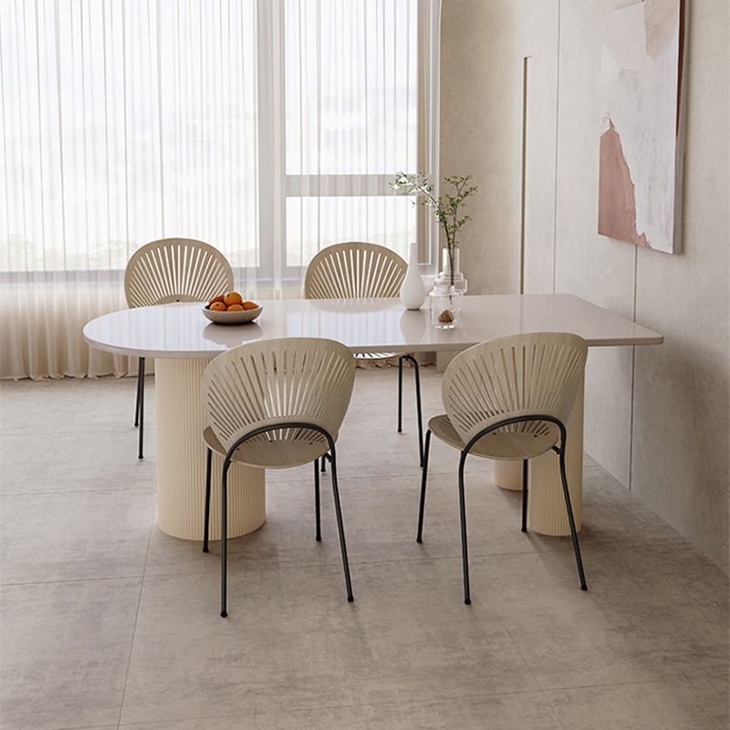 Modern White Dining Table Stone Dining Table for Kitchen Use Clearhalo 'Dining Tables & Seating' 'Dining Tables' 'dining_table' 'furn' 'furn_dining_table' 'Furniture' 'Kitchen & Dining Furniture' 1200x1200_a31ccc97-7737-45b8-98b6-f5c9cfe01758