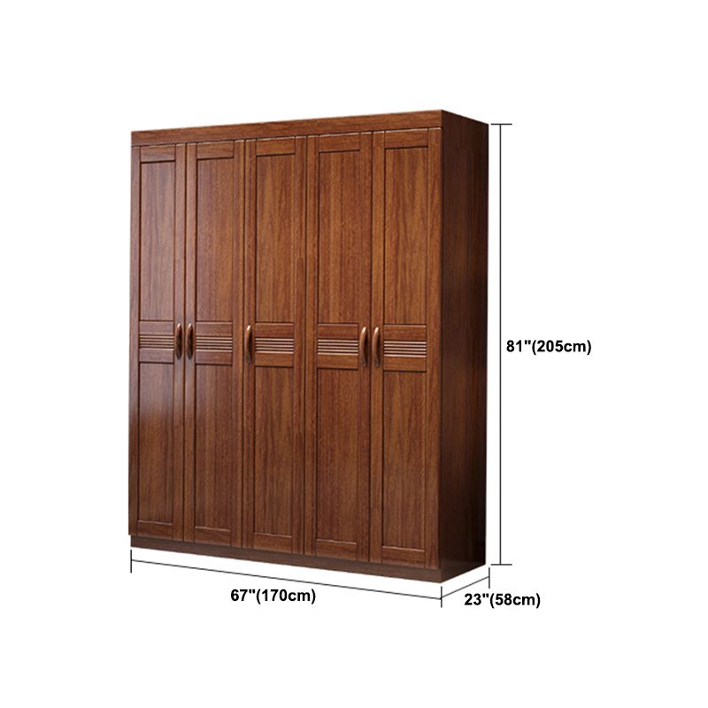 Traditional Walnut Wood Storage Cabinet Brown Cabinet for Home