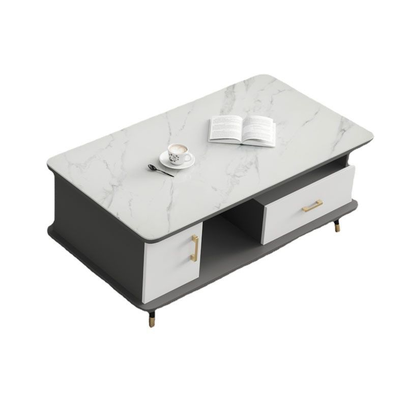 Moderne stijl leisteen wit/grijs/zwarte bovenste rechthoekige salontafel