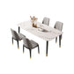 Mesa de comedor rectangular con tapa de piedra, mesa de comedor de cocina estilo Glam con patas negras