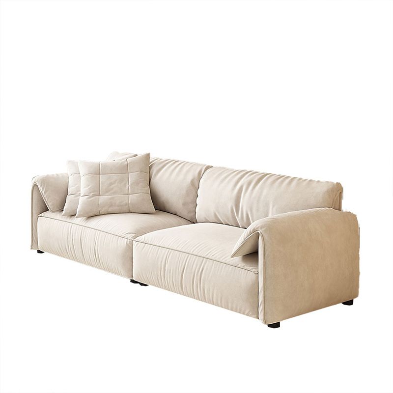 Fabric Sofa with Bolster Pillows Contemporary Apartment Seating