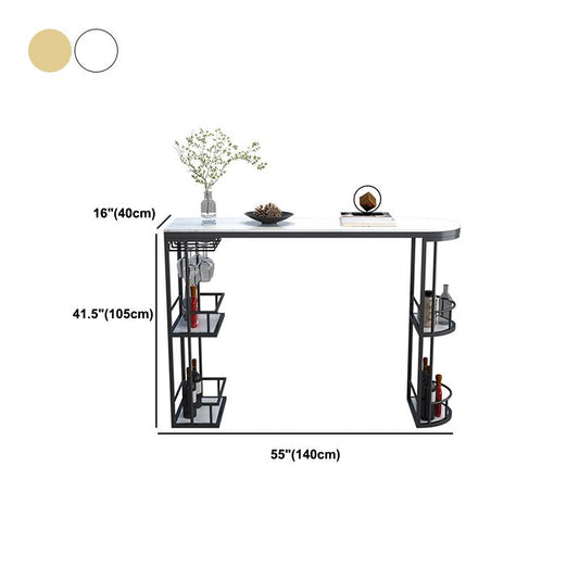 Glamstil 1/2/3 Stück Stangen Tisch Rechteck Steinstange Tisch mit Metallhöfen