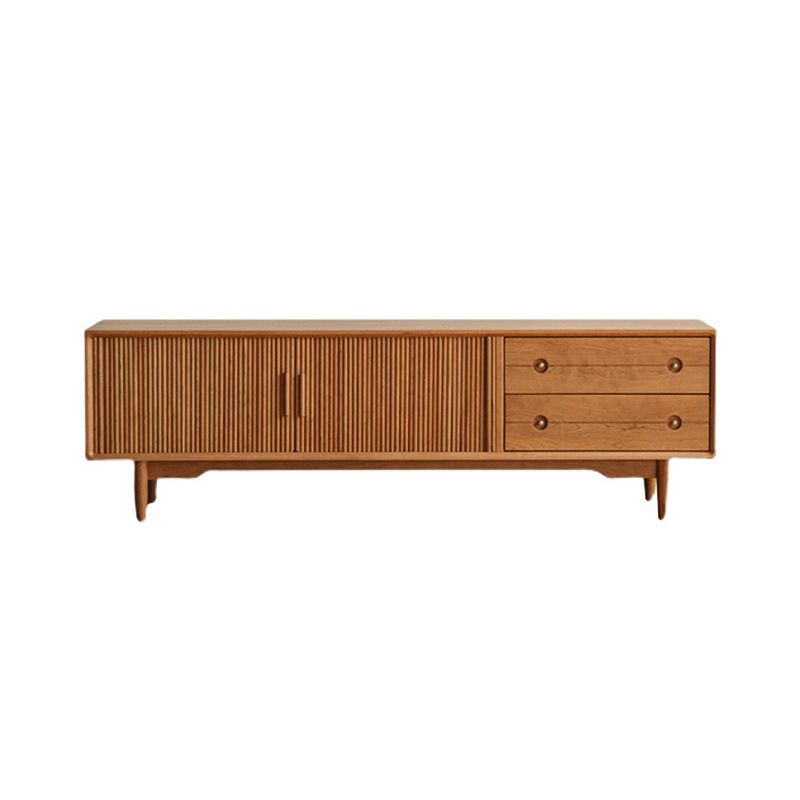 Scandinavische tv-mediastandaard massief houten tv-console met 2 lades