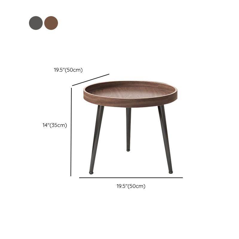 Tray Top Solid Wood Coffee Table Round Single Cocktail Table in Brown Clearhalo 'Coffee & Accent Tables' 'Coffee Tables' 'coffee_tables' 'furn' 'furn_coffee_tables' 'Furniture' 'Living Room Furniture' 1200x1200_a32319d2-d267-482c-b8eb-7efb9a88b3d1