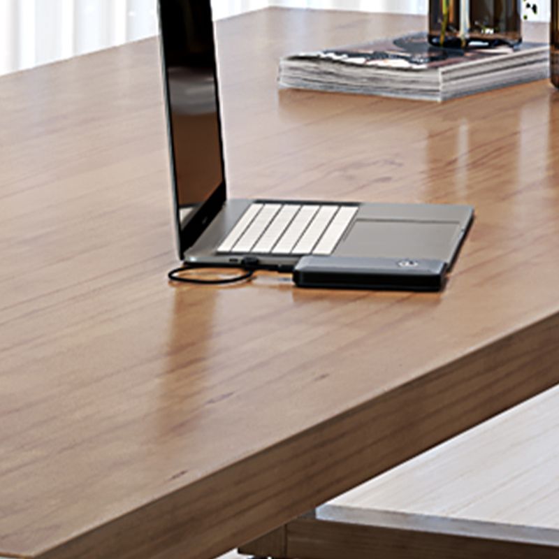 29.53 "Tall Rectangular Office Desk Modern Solid Wood Writing Desk