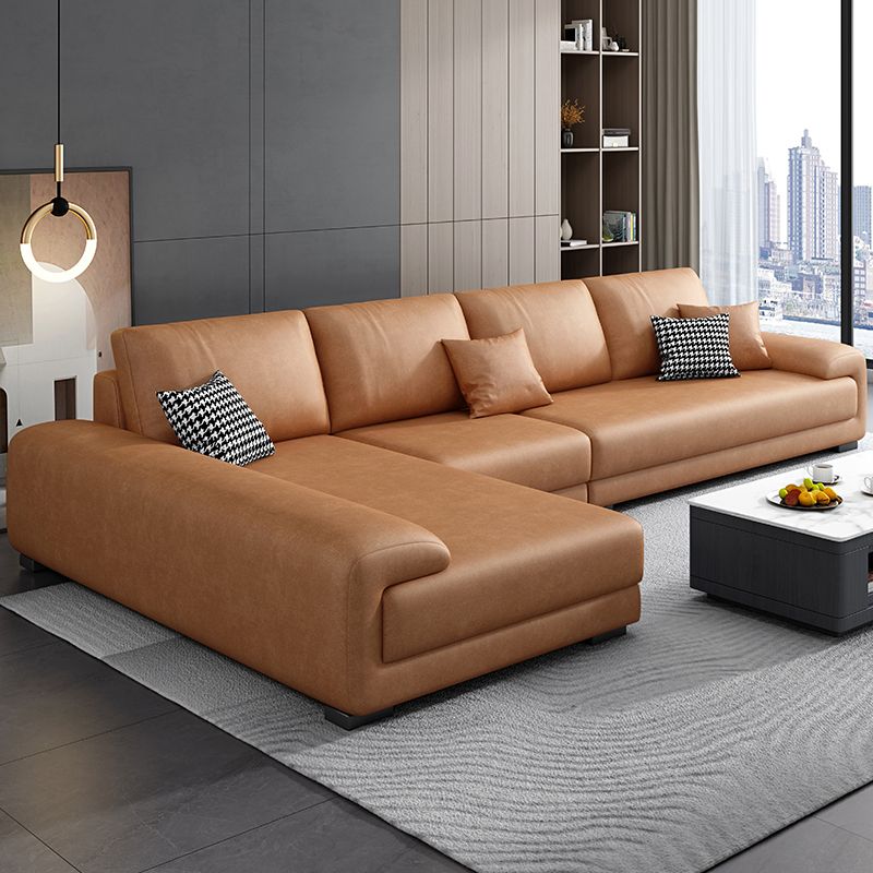 Nordic Faux Leather Stationary Living Room Recessed Arm Seating Clearhalo 'furn' 'furn_sectionals' 'Furniture' 'Living Room Furniture' 'Sectionals' 1200x1200_a325cfa3-a19b-457d-afe4-9e8c6ca9f568