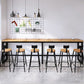 Modern Brown Wood Bar Table with Rectangle Table Top Black Trestle Table - 42" H Clearhalo 'Bar Furniture' 'Bar Tables' 'bar_tables' 'furn' 'furn_bar_tables' 'Furniture' 'furniture_bar_tables' 'Kitchen & Dining Furniture' 1200x1200_a3264a81-ddd3-4c3b-8fb9-d6e66a9658ee