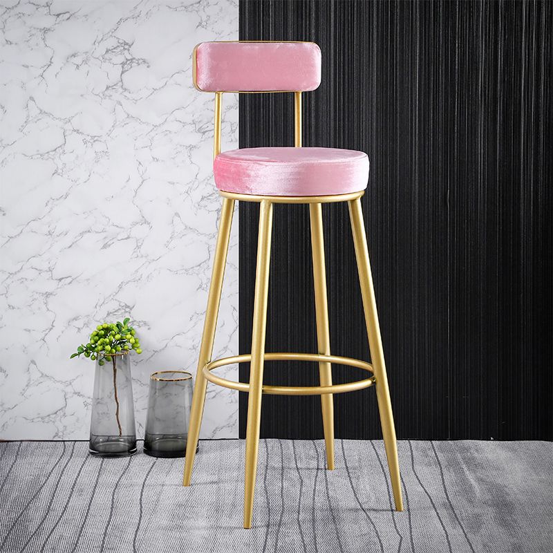 Scandinavian Round Low Back Barstools Upholstered Bar Stools Clearhalo 'Bar Furniture' 'Bar Stools' 'bar_stools' 'furn' 'furn_bar_stools' 'Furniture' 'furniture_bar_stools' 'Kitchen & Dining Furniture' 1200x1200_a3272a4a-e344-40b7-852e-71b33cf4a7c8