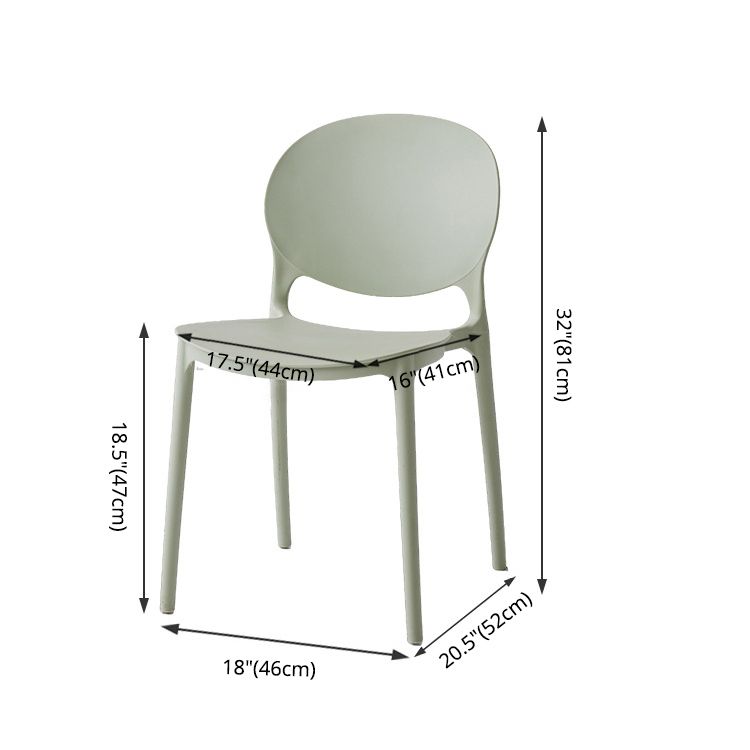 Nordic Plastic Open Back Dining Side Chair 32"H Dining Chair with 4 Legs for Restaurant Clearhalo ' kitchen&dining_furn' 'Dining Chairs' 'Dining Tables & Seating' 'dining_chair' 'furn' 'furn_dining_chair' 'Furniture' 'furniture_dining_chair' 'Kitchen & Dining Furniture' 'kitchen' 1200x1200_a3293227-a21c-46b6-81cb-e477d4b9cb73