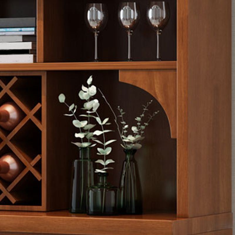 現代的なダイニングハッチラバーウッドガラスドアドロワー付きビュッフェキャビネット