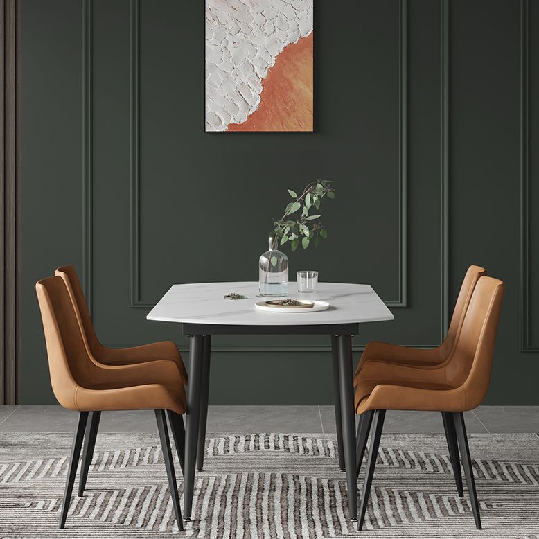 Modern Style Sintered Stone Dining Table 51.18'' Round Drop-Leaf Table with 4 Legs Clearhalo ' dining_table' 'Dining Tables & Seating' 'Dining Tables' 'furn' 'furn_dining_table' 'Furniture' 'furniture_dining_table' 'Kitchen & Dining Furniture' 'kitchen&dining_furn' 'kitchen' 'kitchen_dining_table' 1200x1200_a32a1e4d-6158-4fb5-9c2d-1198052b58fb