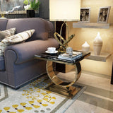 24" L X 24" W X 22" H Clam Square Side Table Metal Pedestal Side Table Clearhalo 'Coffee & Accent Tables' 'End & Side Tables' 'end_side_table' 'end_side_tables' 'furn' 'furn_end_side_tables' 'Furniture' 'furniture_end_side_table' 'Living Room Furniture' 1200x1200_a32aaa9c-4ee5-41fb-8615-afe4cfecb204