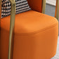Glam Arm Chair Solid Color Pillow Back Gold Base Arms Included Armchair