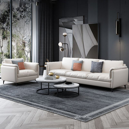 Weißes Lederkissen -Rückensofa zeitgenössischer Kissen -Oberarmsofa